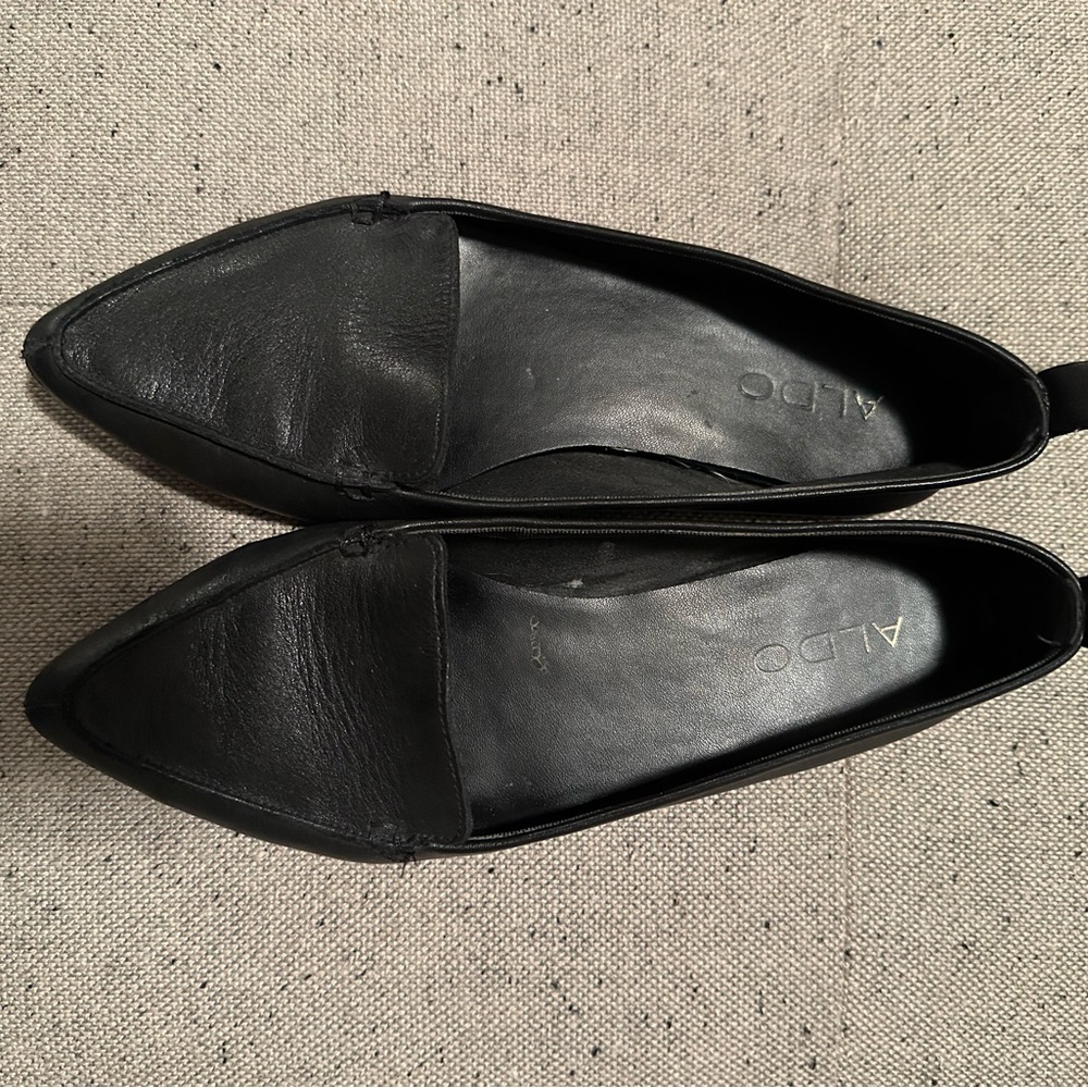 ALDO black leather flats